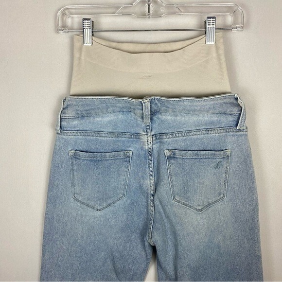 Blanqi Belly Support Panel Straight Leg Light Wash Jeans Maternity Size 2‎ - Picture 4 of 6